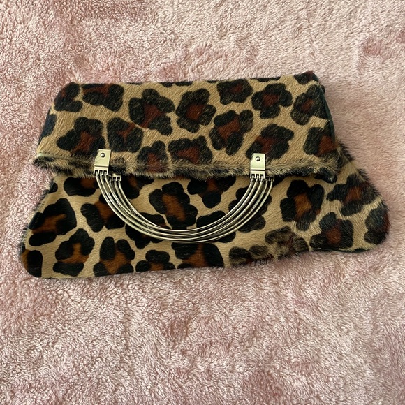 Franchi Collection Vintage animal print fur Clutch - Picture 1 of 7